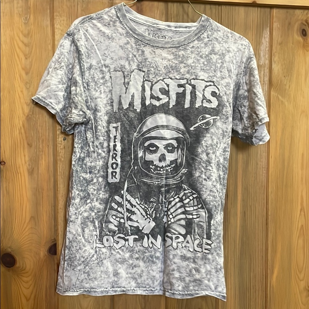 Gray Short Sleeve Tee with Vintage Band Design
